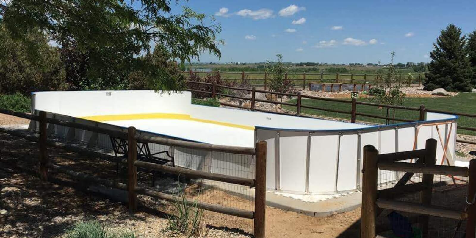 Cramer-1 outdoor hockey rink in the summer